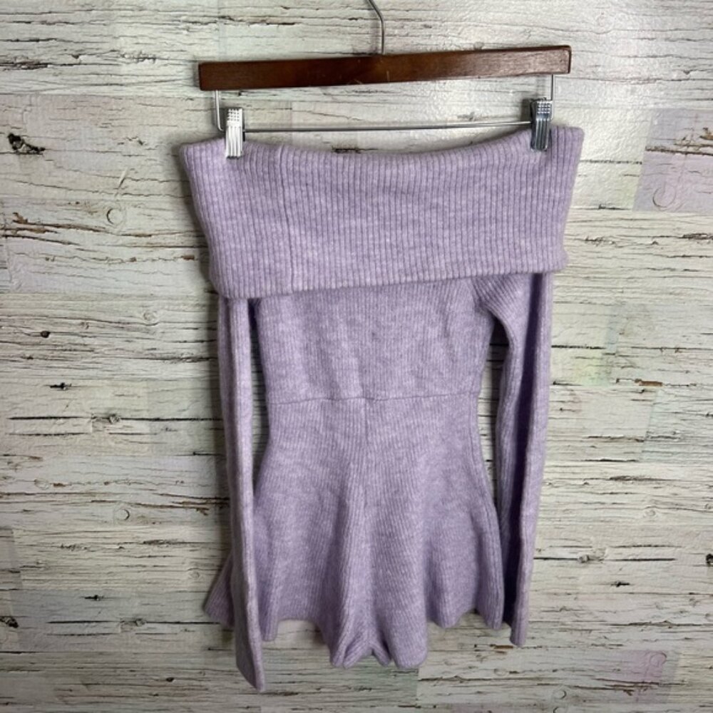 Urban Outfitters Lavender Off-Shoulder Knit Romper - Picture 9 of 9
